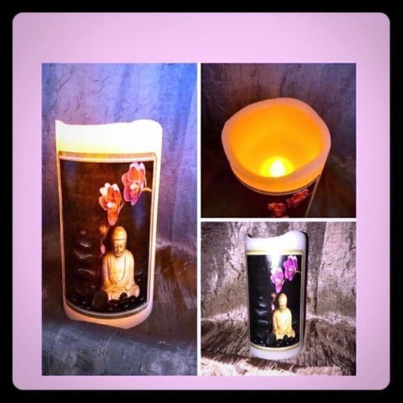 NWOT. 🕯Buddha Lotus Flower Flameless Candle - Picture 1 of 5